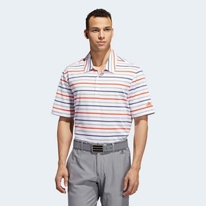 Mens Golf Ultimate365 Linear Polo Shirt [아디다스 티셔츠] White/Active Orange (EA0268)