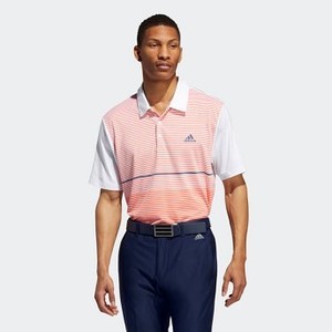 Mens Golf Ultimate365 Colorblock Polo Shirt [아디다스 티셔츠] White/Hi-Res Coral (DZ8504)