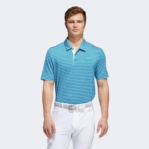 Mens Golf Ultimate365 Two-Color Stripe Polo Shirt [아디다스 티셔츠] Active Teal/White (EJ9892)