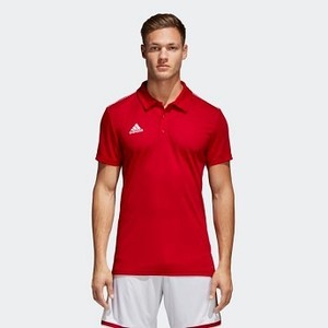 Mens Soccer Core 18 Climalite Polo Shirt [아디다스 티셔츠] Power Red/White (CV3591)