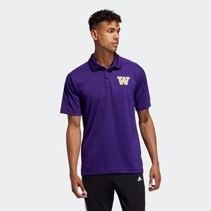 Mens Athletics Huskies Game Mode Coach Polo Shirt [아디다스 티셔츠] Ncaa-Wtn-707/Collegiate Purple/Sand (EC2786)