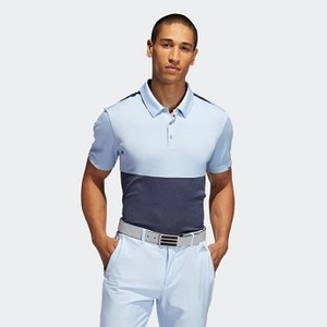 Mens Golf Climachill Heathered Competition Polo Shirt [아디다스 티셔츠] Glow Blue/Raw White (EC6820)