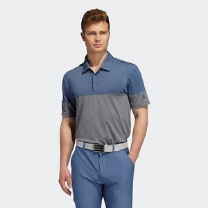 Mens Golf Ultimate365 Heathered Blocked Polo Shirt [아디다스 티셔츠] Grey Heathered/Tech Ink (EJ9882)