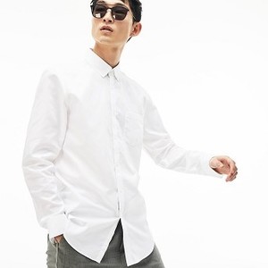 Mens Regular Fit Cotton Mini Pique Shirt [라코스테 셔츠] White/White-800 (Selected colour) (CH9623-51)