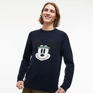 Mens Crew Neck Disney Mickey Embroidery Interlock Sweater [라코스테 스웨터] (AH1347-51)