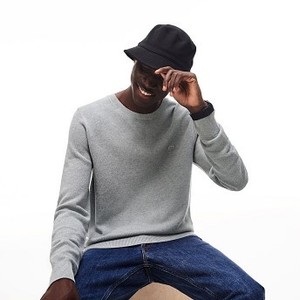 Mens Crew Neck Cotton Pique Sweater [라코스테 스웨터] Grey Chine-CCA (Selected colour) (AH4082-51)
