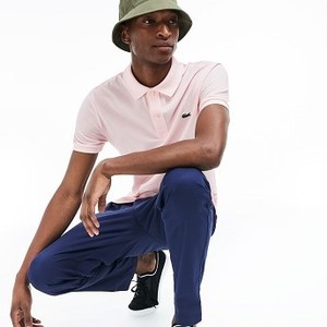 Mens Petit Pique Slim Fit Polo Shirt [라코스테 반팔,폴로티] Light Pink-T03 (Selected colour) (PH4012-51)