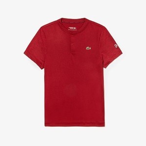 Mens SPORT Novak Djokovic Tech Jersey Polo [라코스테 반팔,폴로티] Red/Bordeaux-1Y3 (Selected colour) (DH8478-51)