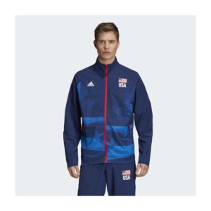 [해외]USA Volleyball Warmup Jacket Men [아디다스 자켓] Team Navy / Glow Blue / White / Team Power Red (FK1046)