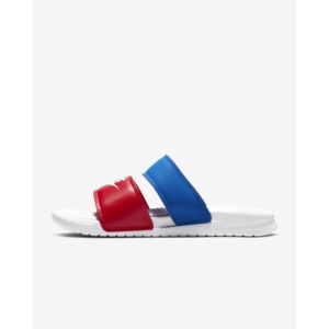 [해외]Nike Benassi Duo Ultra [나이키 샌들/슬리퍼] White/University Red/Game Royal/White (819717-110)
