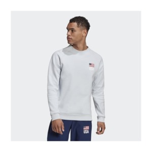 [해외]USA Volleyball Crew Sweatshirt [아디다스 집업] Clear Grey / White / Collegiate Navy / Power Red (FU0109)