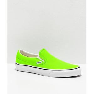 [해외]Vans Slip-On Neon Gecko Green &amp; White Skate Shoes [반스운동화] GREEN (329395)