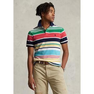 [해외] 랄프로렌 Classic Fit Striped Mesh Polo Shirt 640135_White_Multi_White_Multi