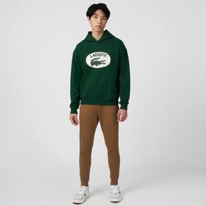 [해외] 라코스테 Mens Loose Fit Branded Monogram Hooded Sweatshirt SH0067_132