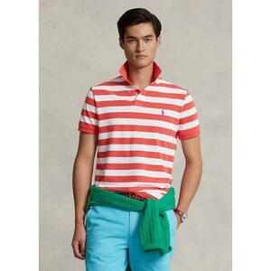 [해외] 랄프로렌 Classic Fit Striped Mesh Polo Shirt 640129_Red_Reef/White_Red_Reef/White