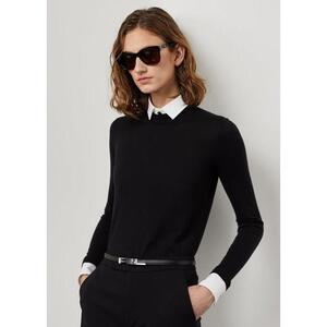 [해외] 랄프로렌 Woven Collar Cashmere Sweater 623125_Black_Black