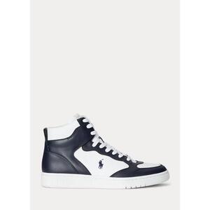 [해외] 랄프로렌 Court Leather High Top Sneaker 631788_Hunter_Navy/White_Hunter_Navy/White