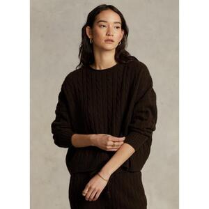 [해외] 랄프로렌 Cable Knit Cropped Wool Cashmere Sweater 610908_Caffe_Caffe