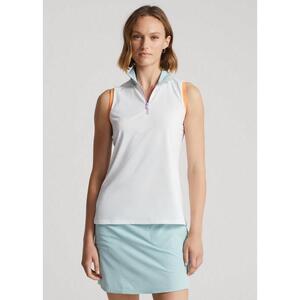 [해외] 랄프로렌 Sleeveless Quarter Zip Polo Shirt 641359_White/Pale_Blue_Multi_White/Pale_Blue_Multi
