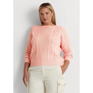 [해외] 랄프로렌 Aran Knit Cotton Boatneck Sweater 640841_Pale_Pink_Pale_Pink