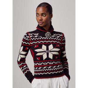 [해외] 랄프로렌 Intarsia Knit Cashmere Sweater 632234_Black_Multi_Black_Multi