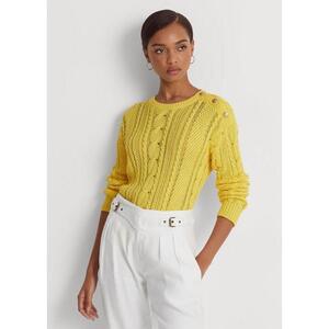 [해외] 랄프로렌 Aran Knit Cotton Sweater 637573_Sunfish_Yellow_Sunfish_Yellow