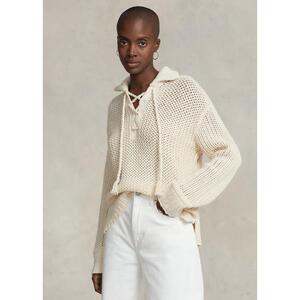 [해외] 랄프로렌 Cross Stitch Lace Up Cotton Wool Sweater 638649_Andover_Cream_Andover_Cream