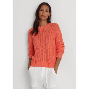 [해외] 랄프로렌 Lacing Cable Knit Cotton Sweater 635563_Portside_Coral_Portside_Coral
