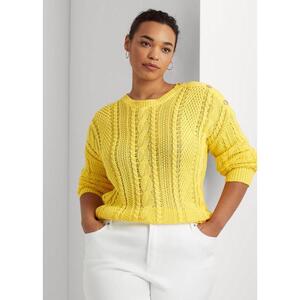 [해외] 랄프로렌 Aran Knit Cotton Sweater 637641_Sunfish_Yellow_Sunfish_Yellow