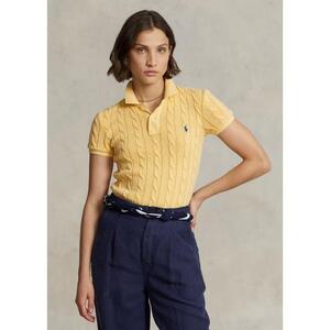 [해외] 랄프로렌 Slim Fit Cable Knit Polo Shirt 638615_Fall_Yellow_Fall_Yellow