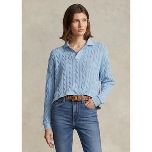 [해외] 랄프로렌 Cable Cotton Polo Shirt 638698_Powder_Blue_Powder_Blue
