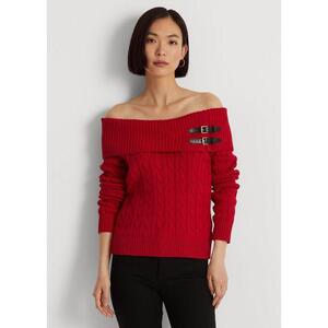[해외] 랄프로렌 Off the Shoulder Cable Knit Sweater 630981_Classic_Red_Classic_Red