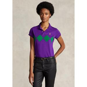 [해외] 랄프로렌 Skinny Fit Diamond Motif Polo Shirt 626956_Empire_Purple_Multi_Empire_Purple_Multi