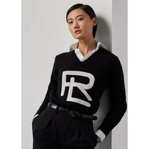 [해외] 랄프로렌 Intarsia Knit RL Merino Silk Sweater 623108_Black/Lux_Cream_Black/Lux_Cream