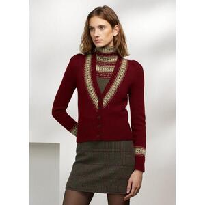 [해외] 랄프로렌 Fair Isle Cardigan Sweater 632185_Burgundy_Multi_Burgundy_Multi