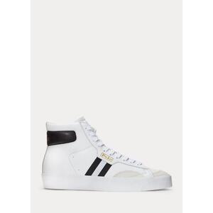 [해외] 랄프로렌 Court Vulc Mid Leather Sneaker 609132_White/Black_White/Black