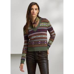 [해외] 랄프로렌 Intarsia Knit V Neck Sweater 632200_Ibex_Multi_Ibex_Multi