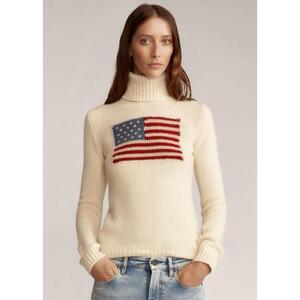 [해외] 랄프로렌 Flag Cashmere Turtleneck Sweater 587162_Cream_W/_Flag_Cream_W/_Flag