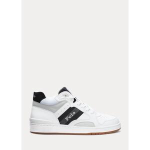 [해외] 랄프로렌 Court Mid Pro Sneaker 594315_White/Grey_White/Grey