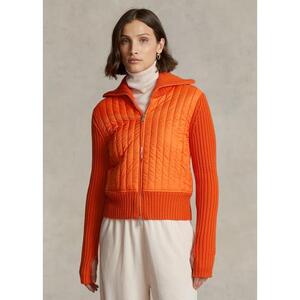 [해외] 랄프로렌 Hybrid Funnelneck Sweater Jacket 626993_Elite_Orange_Elite_Orange