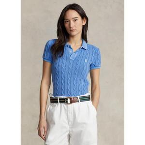[해외] 랄프로렌 Slim Fit Cable Knit Polo Shirt 638615_Colby_Blue_Colby_Blue