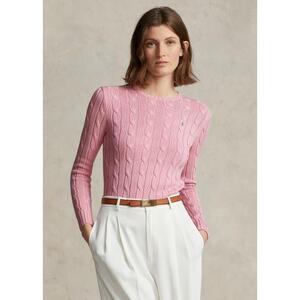 [해외] 랄프로렌 Cable Knit Cotton Crewneck Sweater 638616_Carmel_Pink_Carmel_Pink