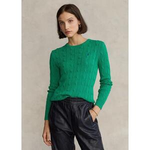 [해외] 랄프로렌 Cable Knit Cotton Crewneck Sweater 638616_Preppy_Green_Preppy_Green
