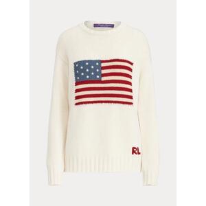 [해외] 랄프로렌 Flag Cashmere Crewneck Sweater 382602_Lux_Cream_W/_Flag_Lux_Cream_W/_Flag