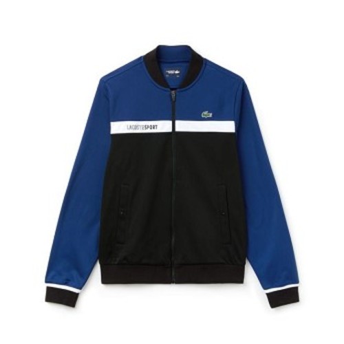 [해외] Mens SPORT Colorblock Zip Pique Tennis Sweatshirt [라코스테 LACOSTE] Navy Blue/Black/White (SH9504-51-FZ3)