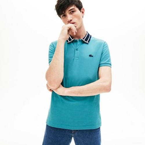 Mens Slim Fit Stretch Cotton Polo Shirt [라코스테 반팔,폴로티] Blue-S6T (Selected colour) (PH4221-51)
