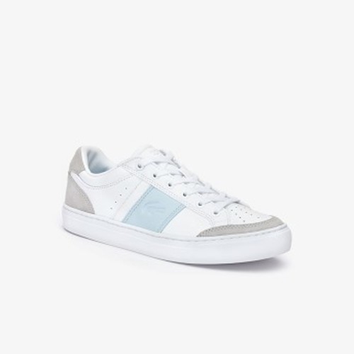 Women’s Courtline Sneakers [라코스테 운동화] WHITE/LIGHT BLUE-1T3 (Selected colour) (38CFA0050)