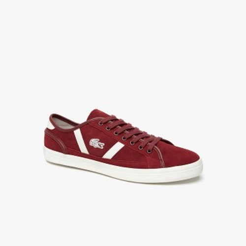 Mens Sideline Suede Sneakers [라코스테 운동화] DK RED/OFF WHT-2P8 (Selected colour) (38CMA0052)