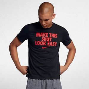 [해외] NIKE Nike Dri-FIT  Make This Shot Look Easy  [나이키티셔츠,나이키반팔티] Black/Black (AJ2779-010)