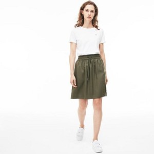[해외] Lacoste Womens Elasticized Waistband Pique Mid-Length Skirt [라코스테원피스] ARMY GREEN (JF2977_02C_20)